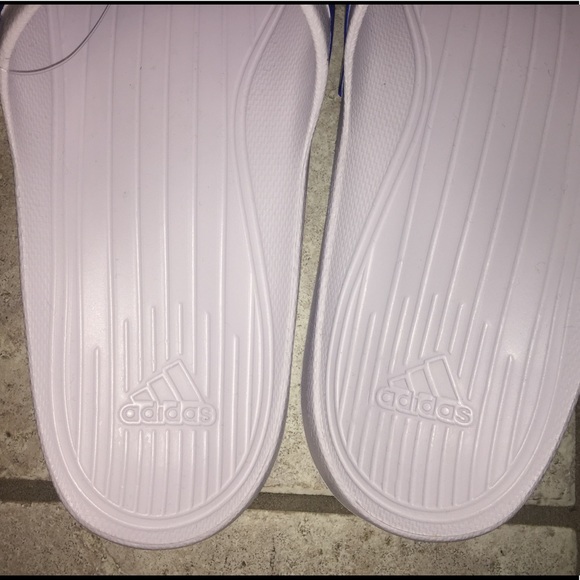 Adidas Blue Red & White Striped Slides! SOLD OUT - Picture 3 of 8